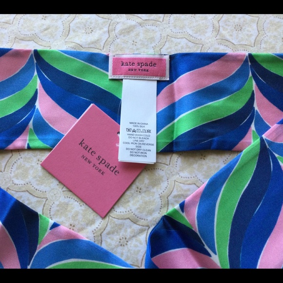 Kate Spade Ocean Dive silk skinny scarf *SOLD OUT* - Picture 4 of 5